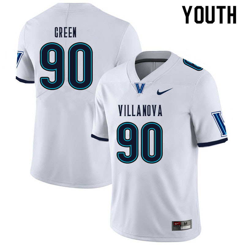 Youth #90 Jake Green Villanova Wildcats College Football Jerseys Sale-White - Click Image to Close